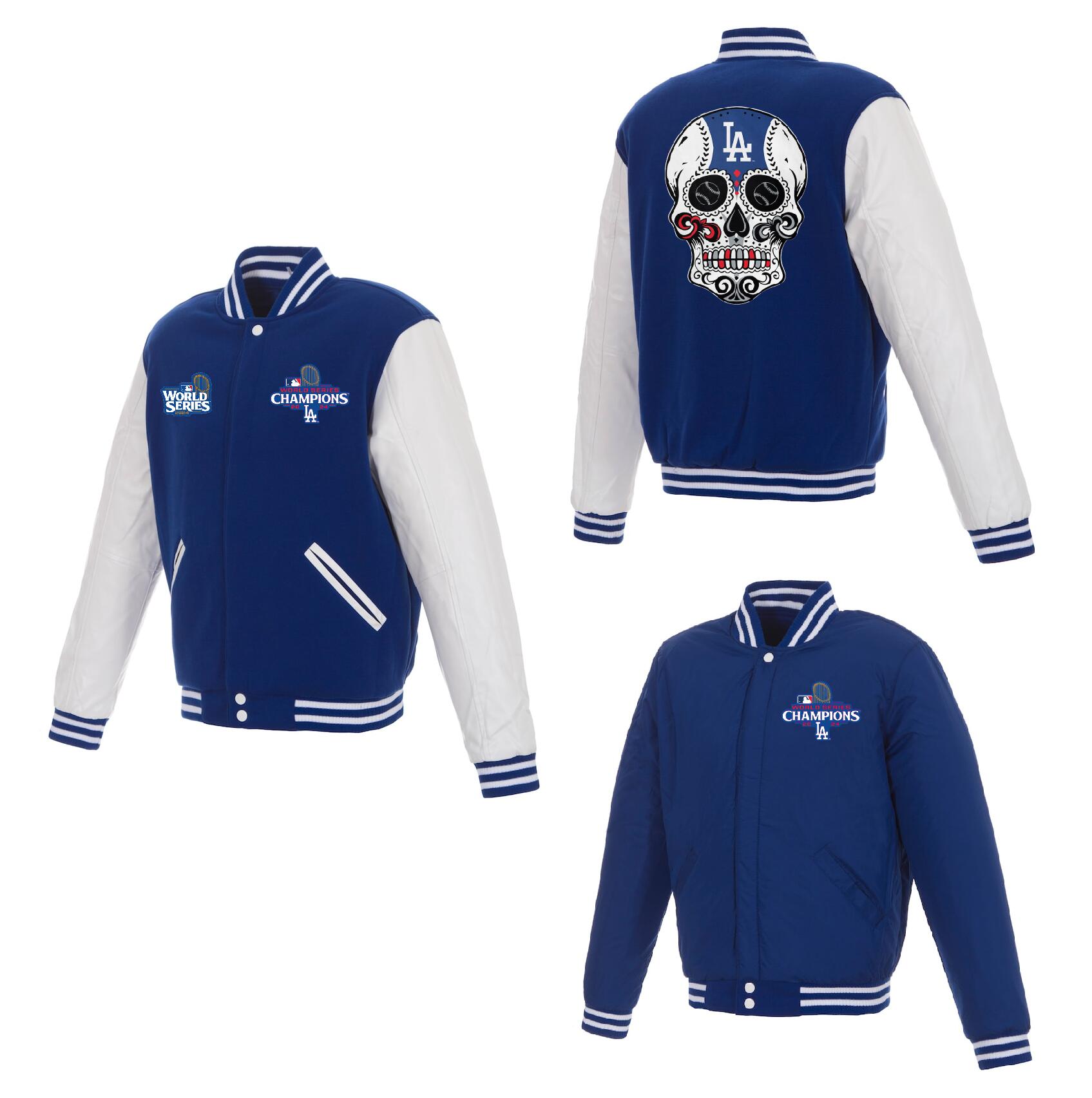 Men Los Angeles Dodgers 5 Freeman 2024 MLB World Series Champions blue Jacket style 7